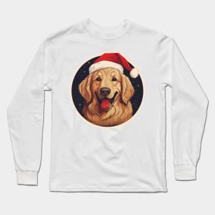 Santa Golden Retriever | The Golden Christmas! Long Sleeve T-Shirt